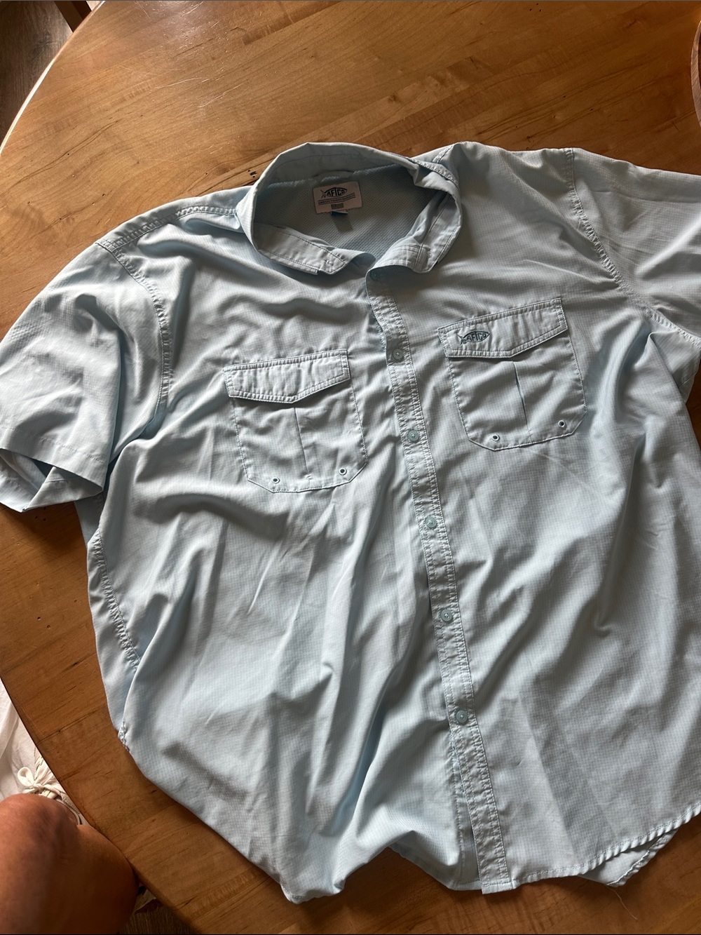 AFTCO Light Blue Short-Sleeve Button-Down Shirt